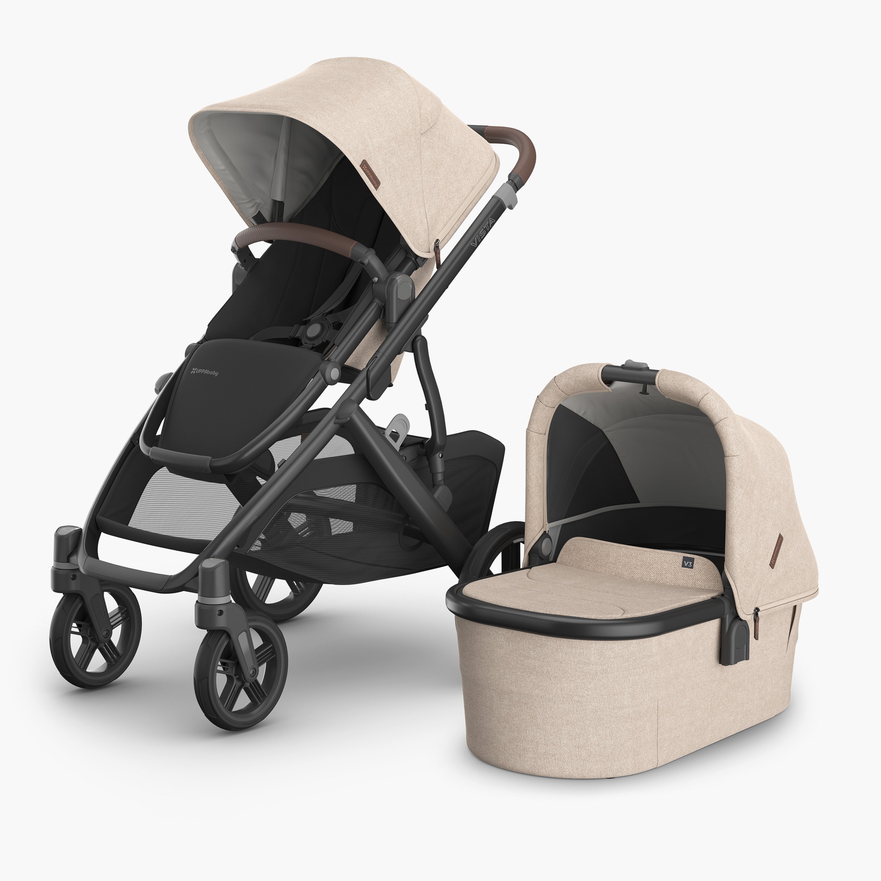 UPPAbaby VISTA V3 With Bassinet - Oat Melange (Liam) - UPPAbaby Australia #variant_liam